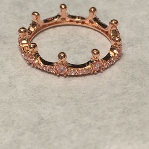 Pandora Pink Enchanted Crown Ring Size 56